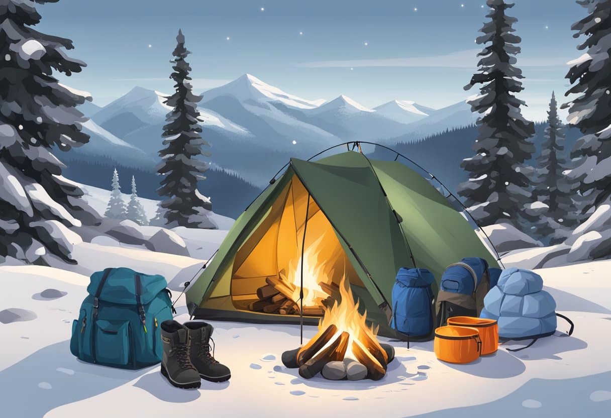 camping in winter