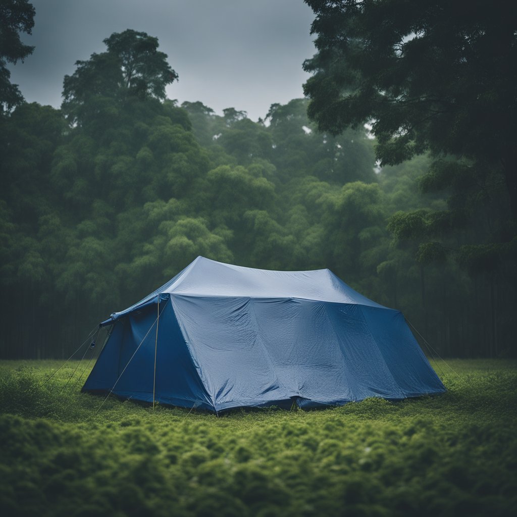 Use tarps extensively under and over tent